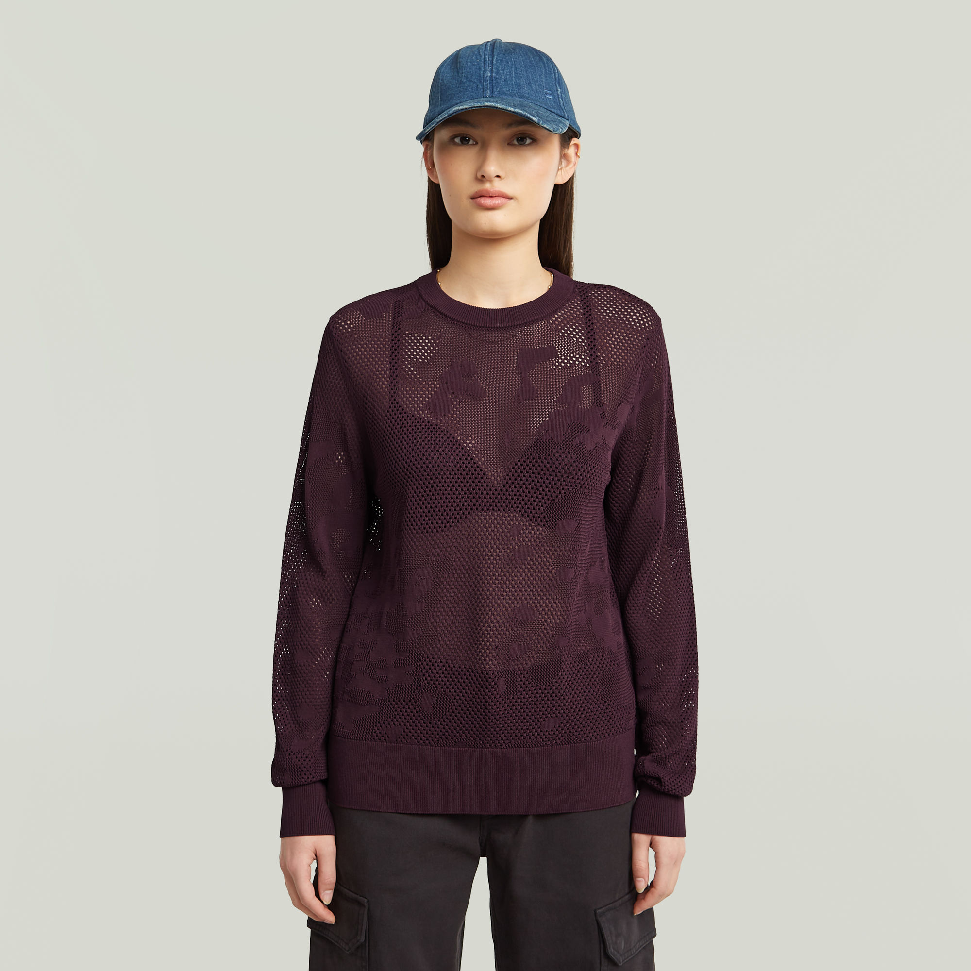 G-Star RAW Pointelle Gebreide Pullover - Rood - Dames