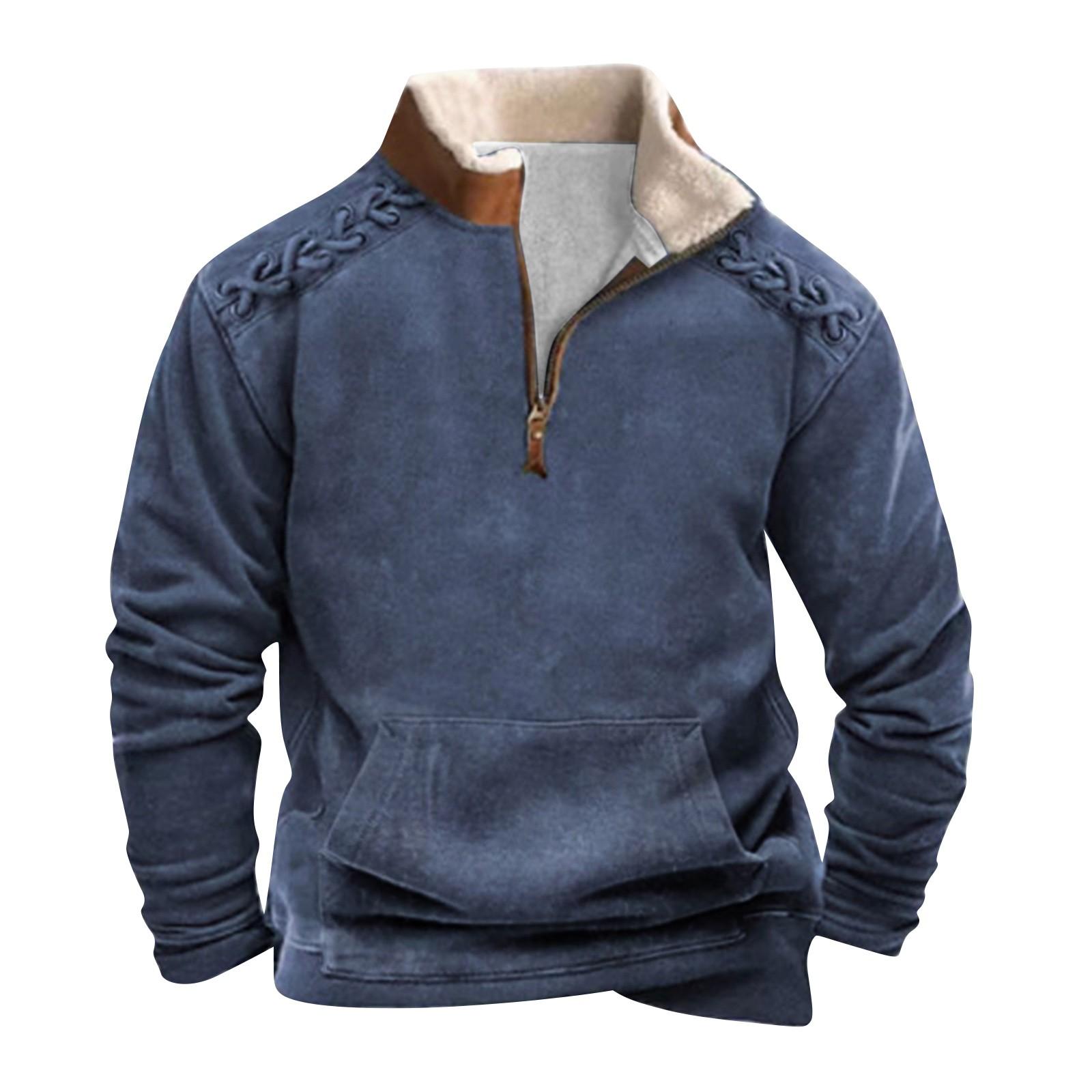 Wahaha123 Lente en heren staande kraag sweatshirt is outdoor casual truien tops XXXL Vloot
