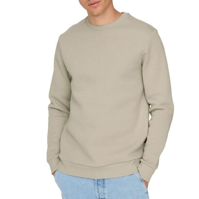 TECHSALES Pull - Only & Sons - Ceres Life - Gris - Manches longues - Col arrondi