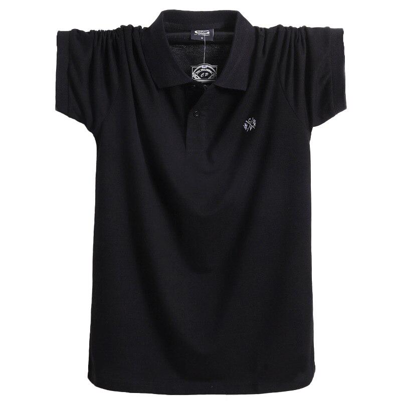 Phoca Largha for Men Zomer heren poloshirt met korte mouwen Merkkleding Puur katoen Heren Business Casual poloshirt M-6XL M zwart