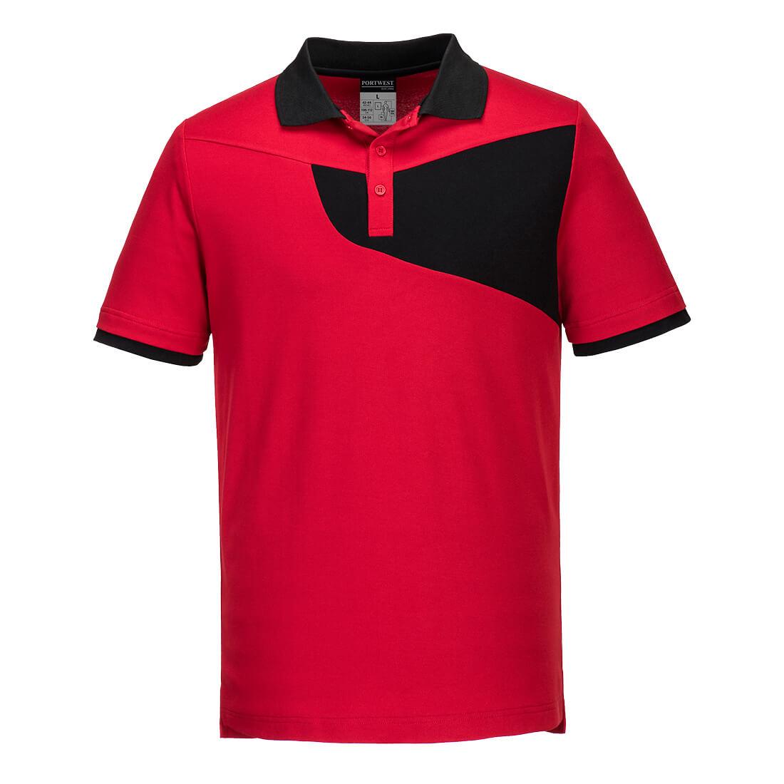 Portwest katoenen actief poloshirt voor heren zwart/rood