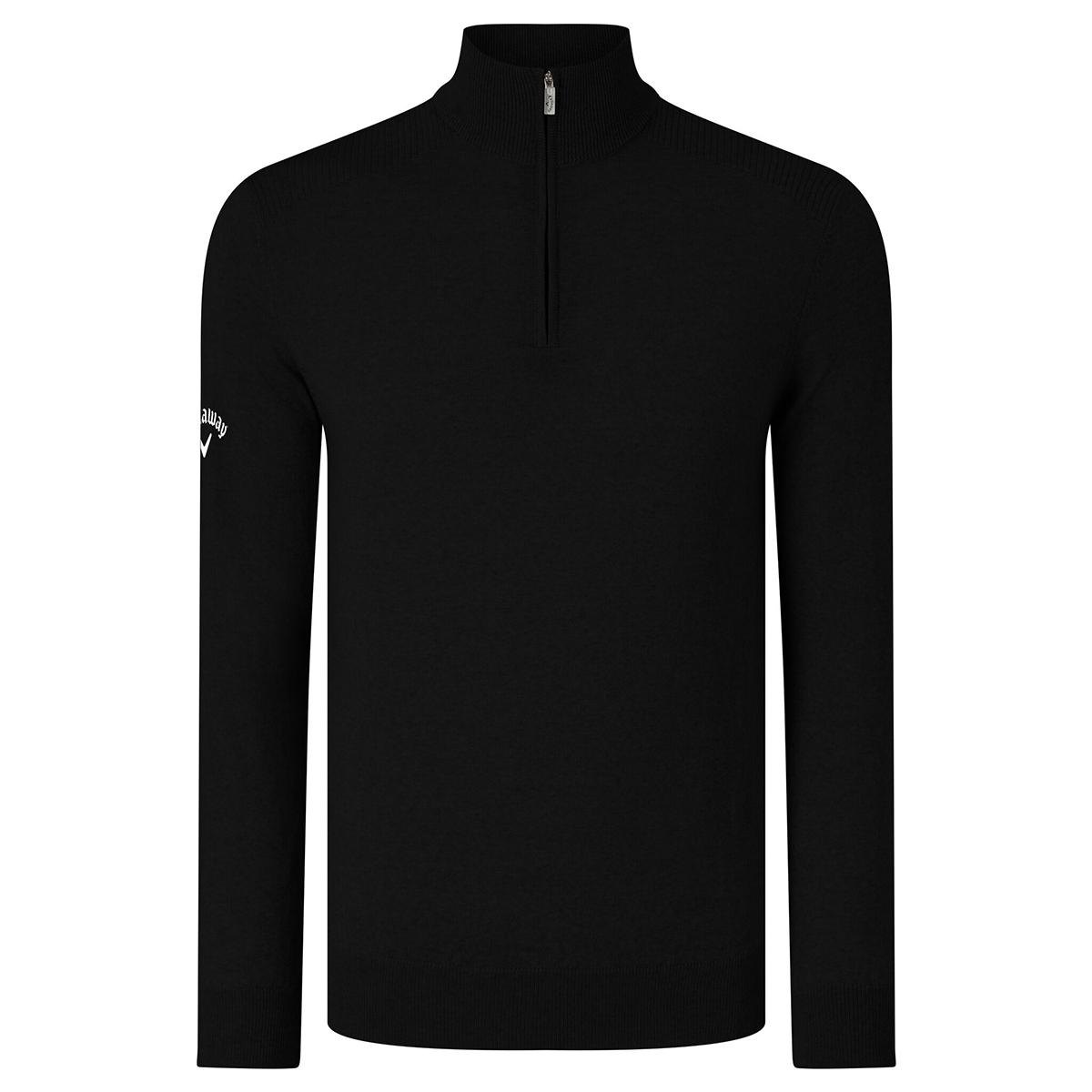 Callaway geribbelde merinosweater met rits voor heren S