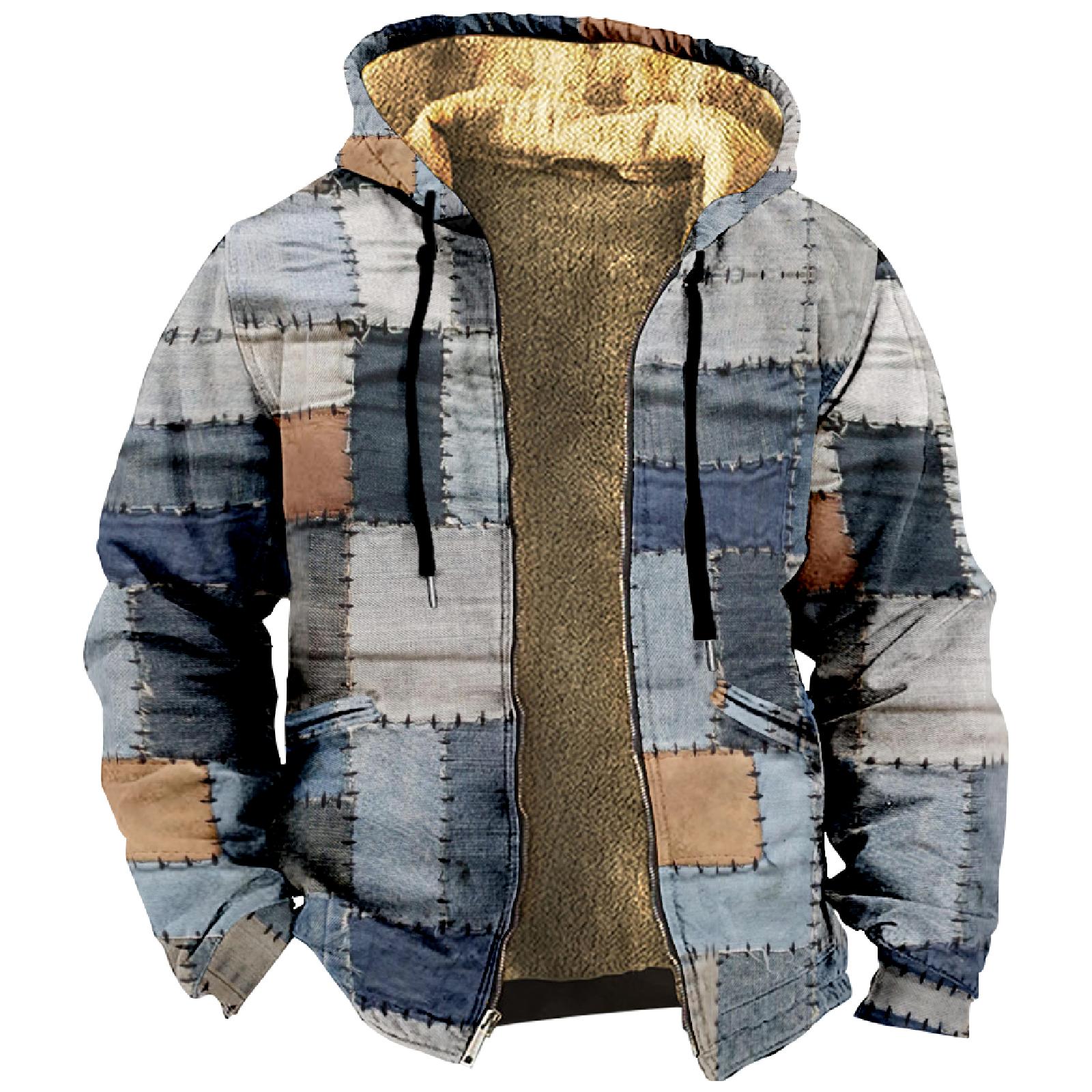Swimwear Heren Winter Bedrukt Fleece Jack Vest Ritsjack XXL