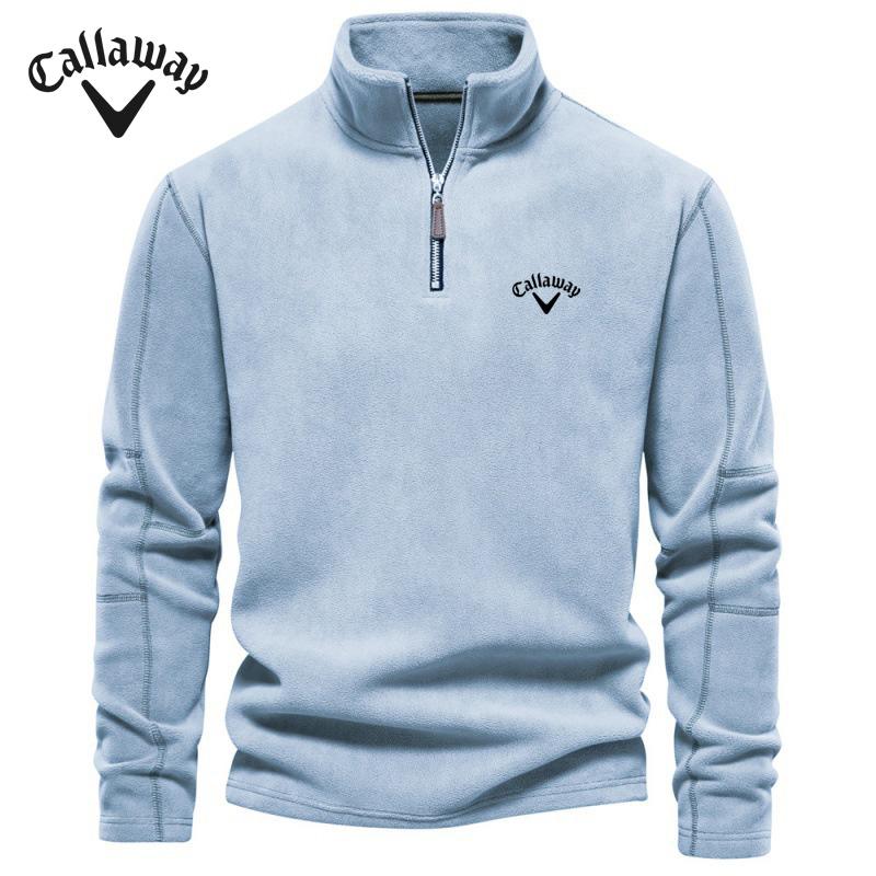 Wanglin1 Callaway Geborduurd Heren Herfst en Winter Nieuw Item Opstaande Kraag Half Rits Lange Mouw Sweatshirt Trendy Casual Fleece Top XXL