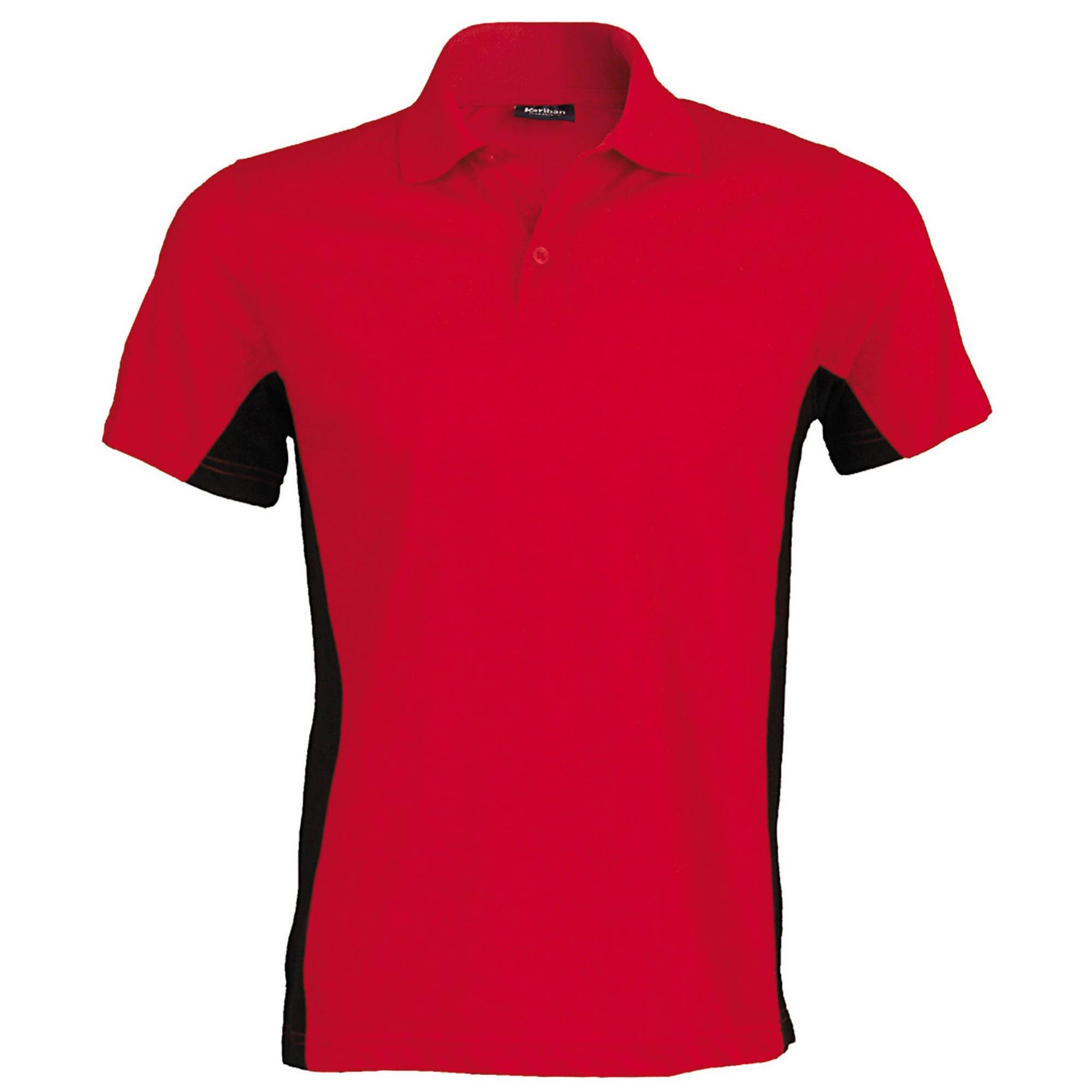 Kariban Heren poloshirt met korte mouwen en vlag (dubbele kleur) XL