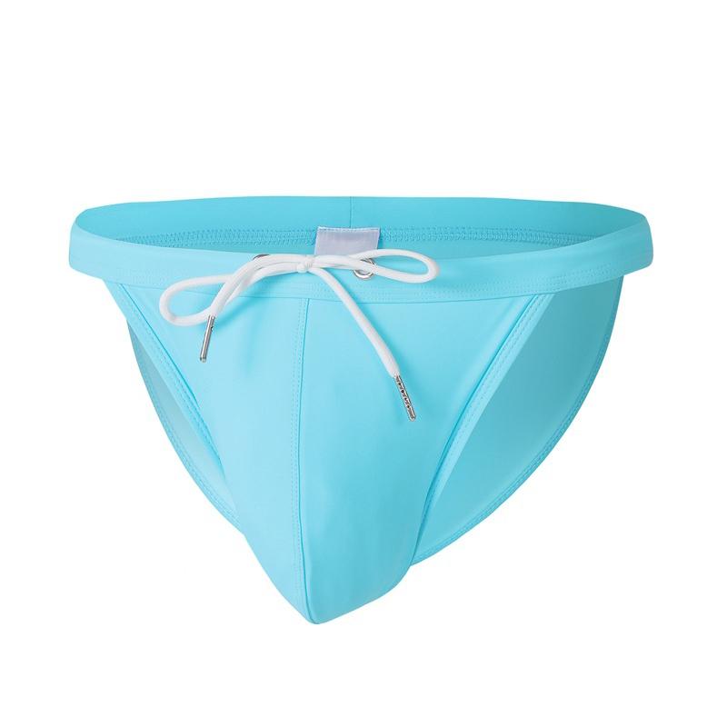1Traveling Men's Summer Dressing Drawstring Sexy Solid Color Comfortable Fabric Swimming Trunks Beach Swimsuit Triangle Swimsuit L