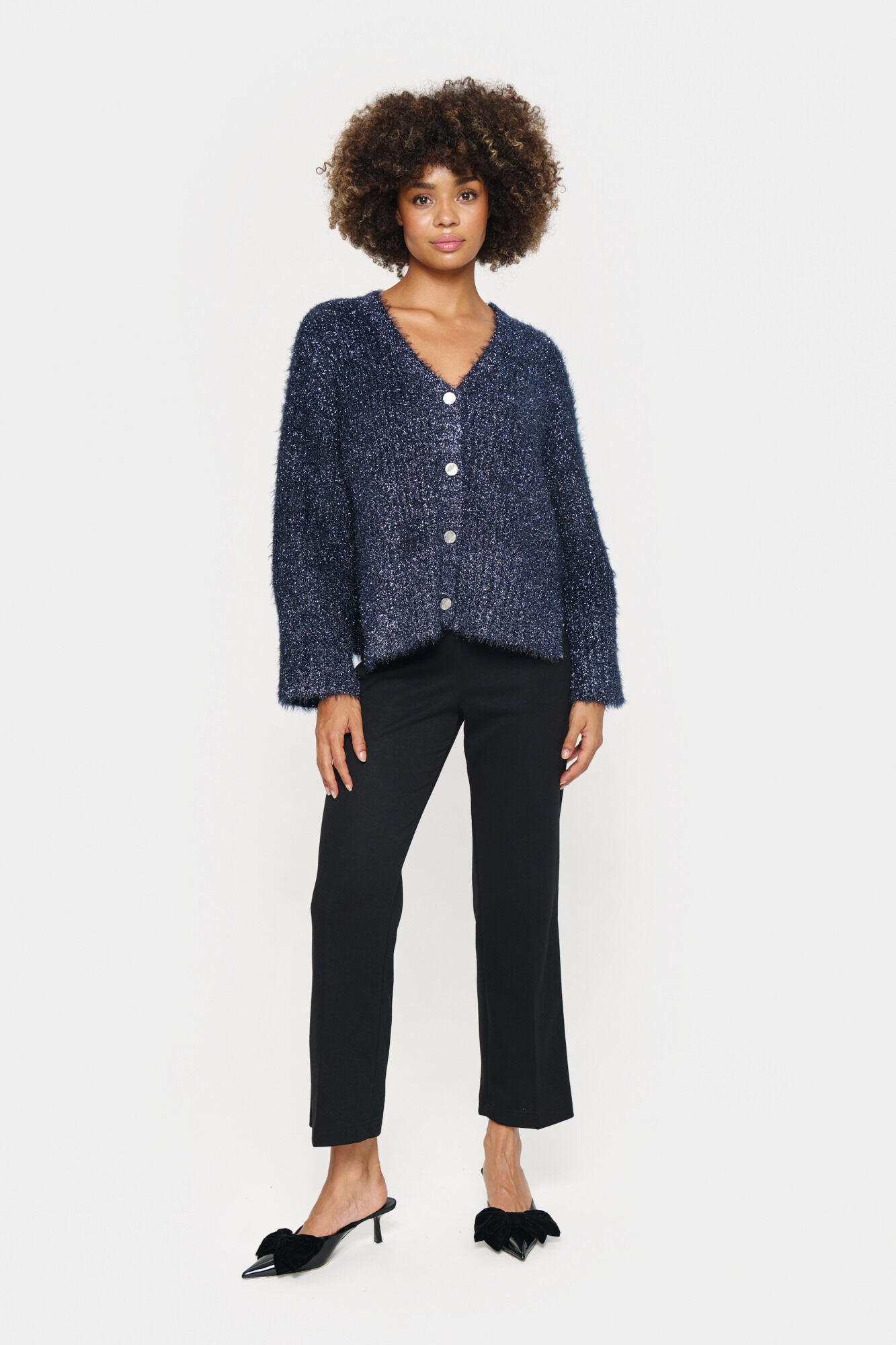 Saint Tropez Vest HalfaSZ Cardigan met glittereffect