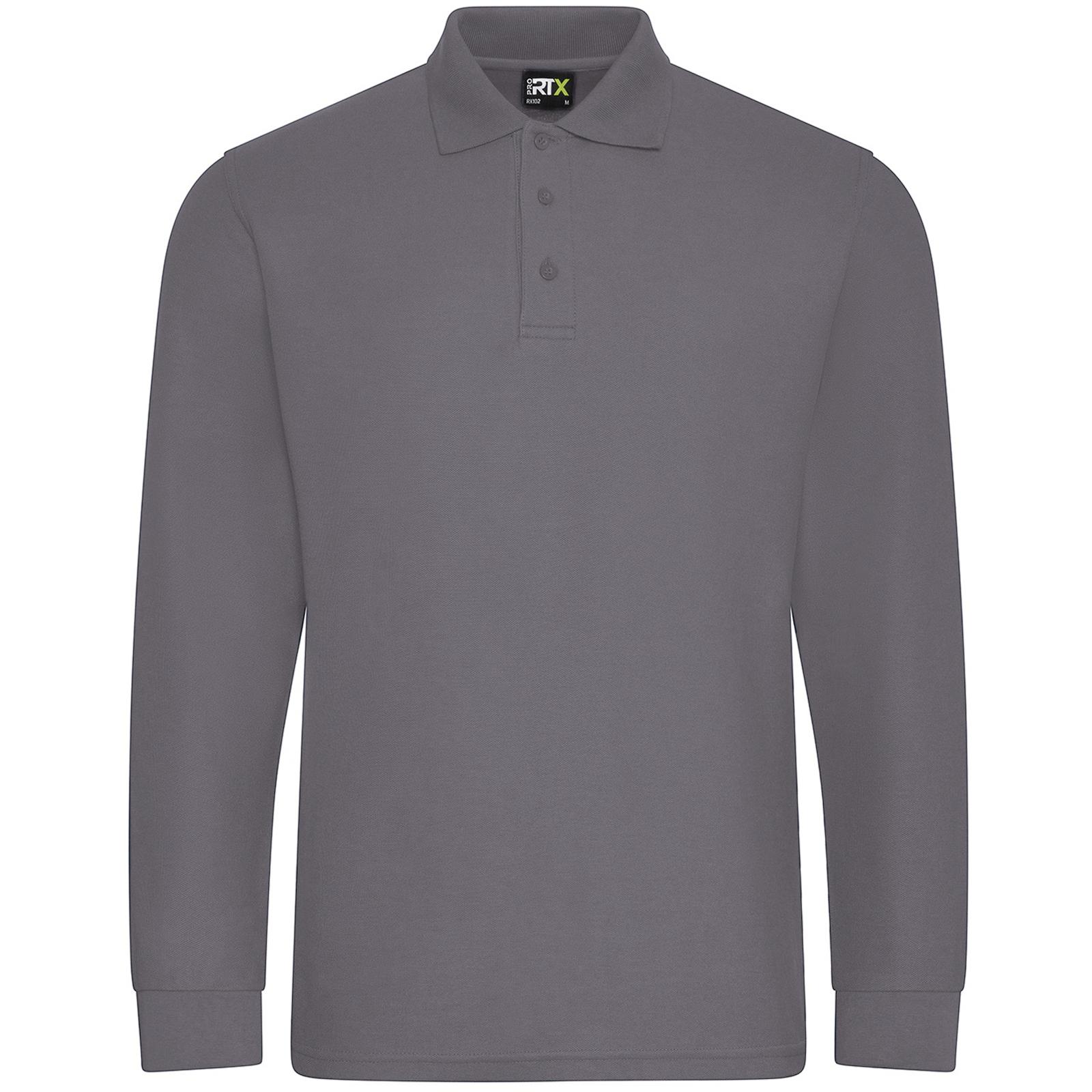 PRORTX herenpoloshirt met lange mouwen XXL grijs