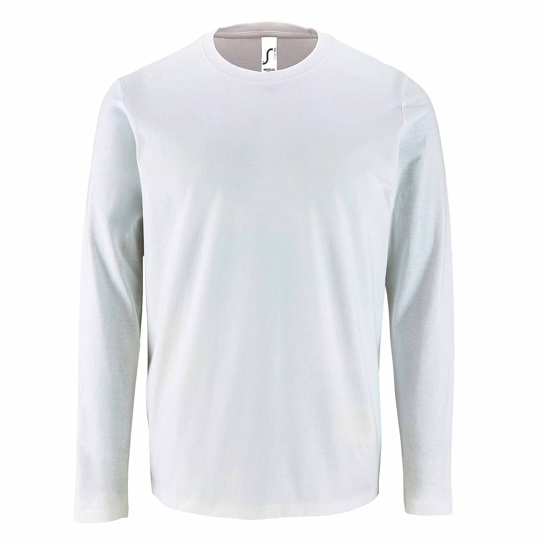 SOLS Heren Imperial T-shirt met lange mouwen M wit
