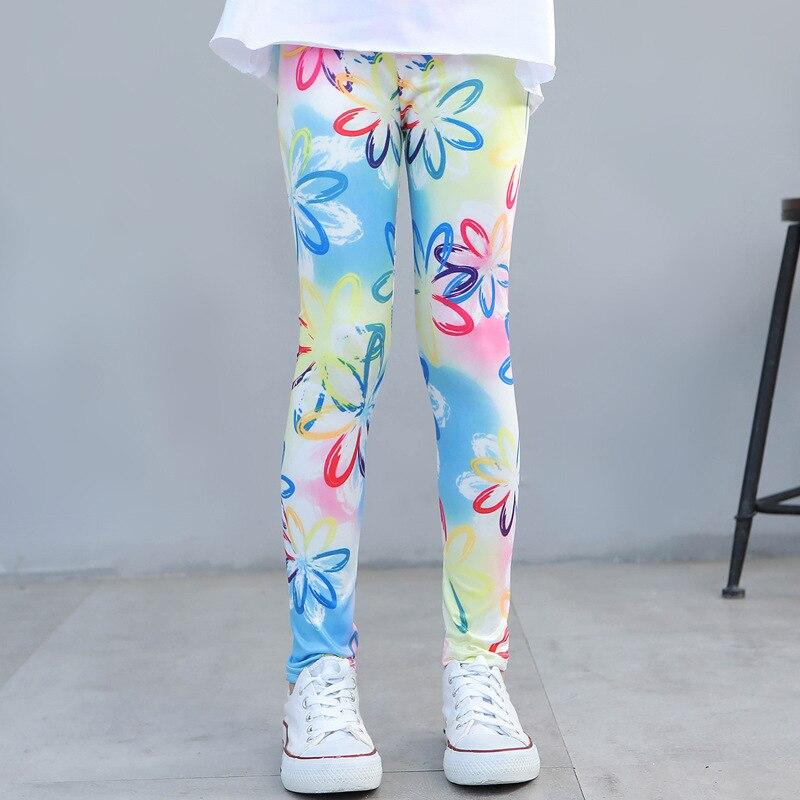 PenGo Studio 2T -12T meisjesleggings lente en herfst dunne kinderstretch bedrukte broek Koreaanse kinderbroek zomerkleding 120 lichtgroene kleur