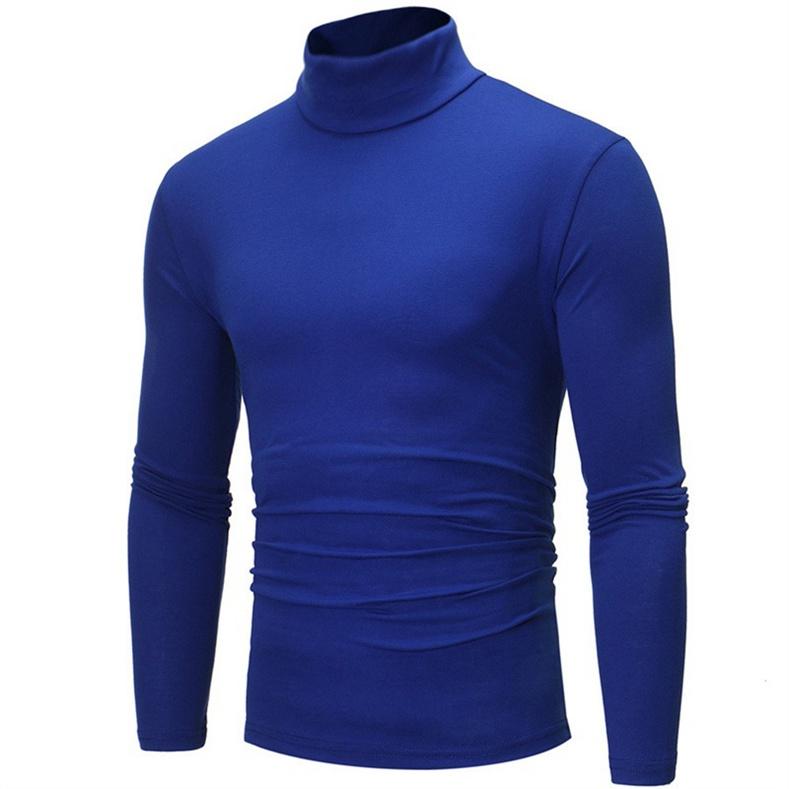 Single 2 Slanke gebreide coltrui voor heren, mode-T-shirt met lange mouwen, basisshirt L