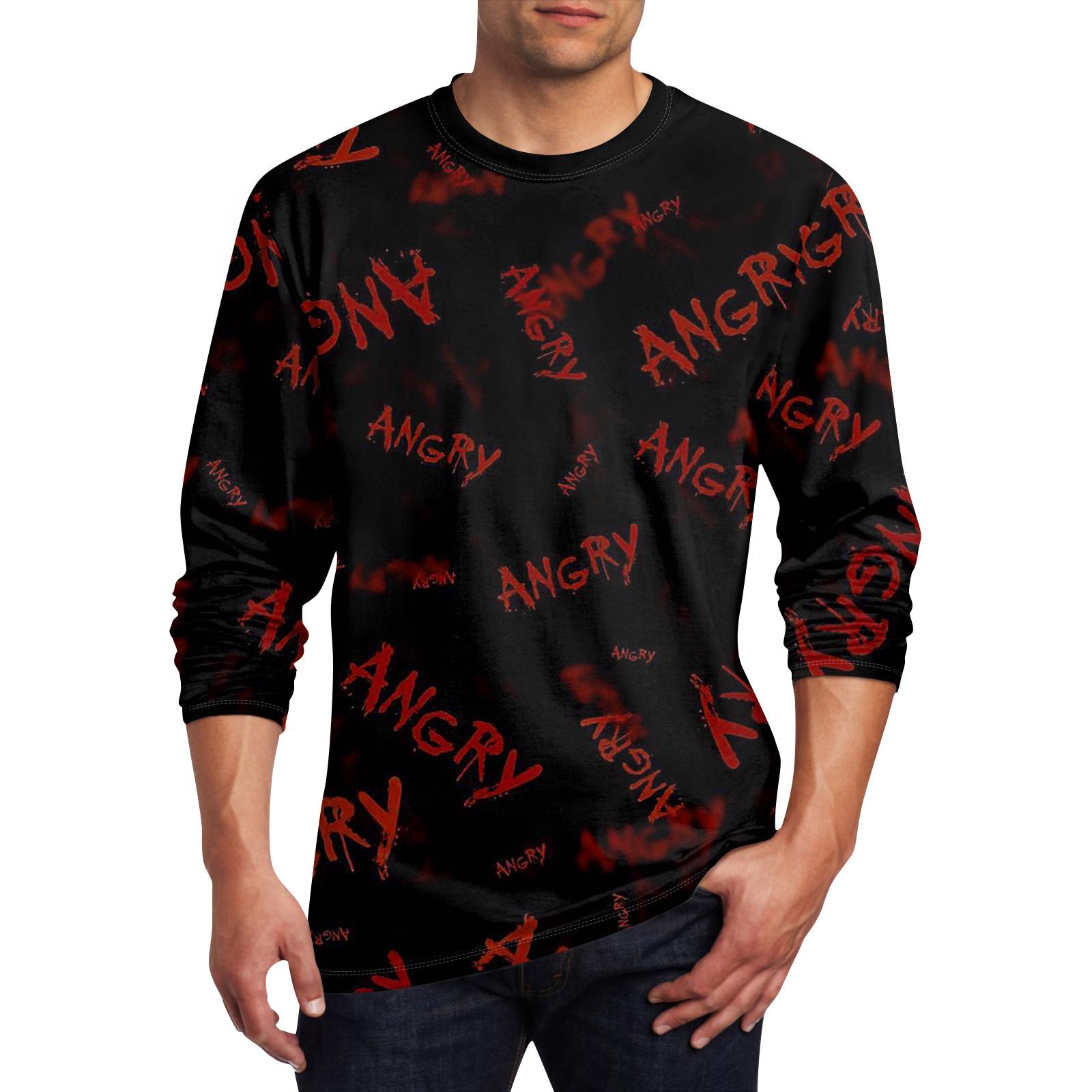 Chicago Rose Heren T-shirt O-hals Kleding Kleding Buiten Lange Mouw Print Modeontwerper Vintage M cinnaber