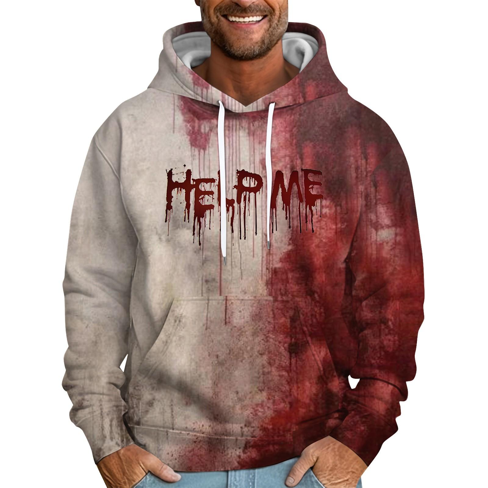 Tabajw Los bedrukt sweatshirt met capuchon voor heren Casual mode-sportsweatshirt voor heren XXXL