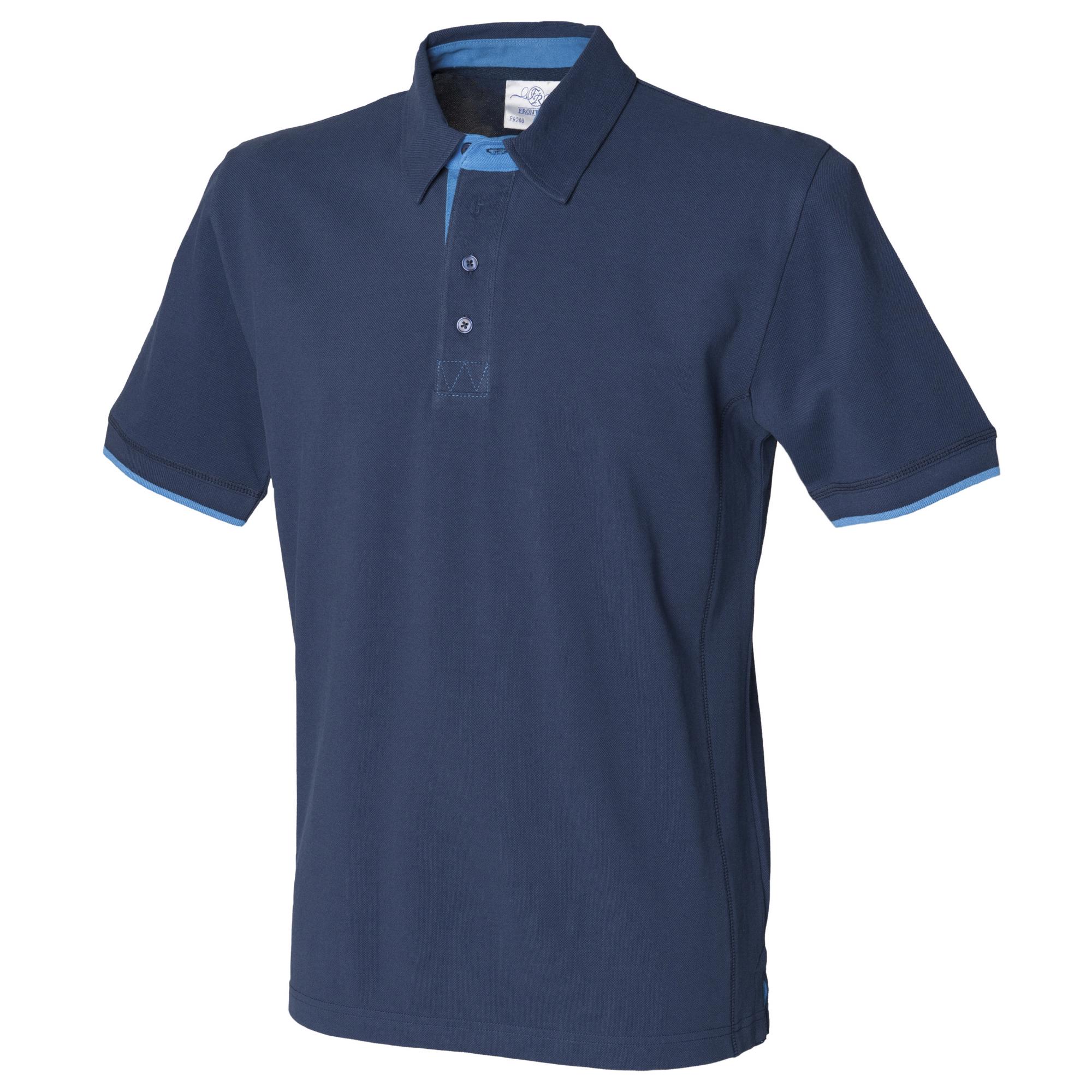 FRONT ROW heren contrast piqué poloshirt XL
