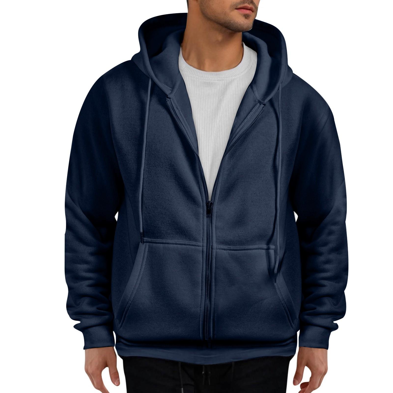 Chicago Rose Heren Hoodie met trekkoord, lange mouwen, hoodie, sweatshirt met volledige ritssluiting, casual hoodie met zak XXXL Vloot