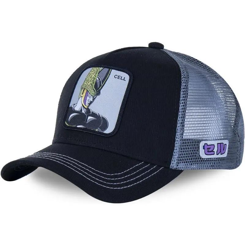 Kuake Duan Nieuw merk Anime 62 Alle stijlen Snapback Cap Katoen Baseball Cap Mannen Vrouwen Hip Hop Vader Hoed Trucker Mesh Hoed CELL BLACK