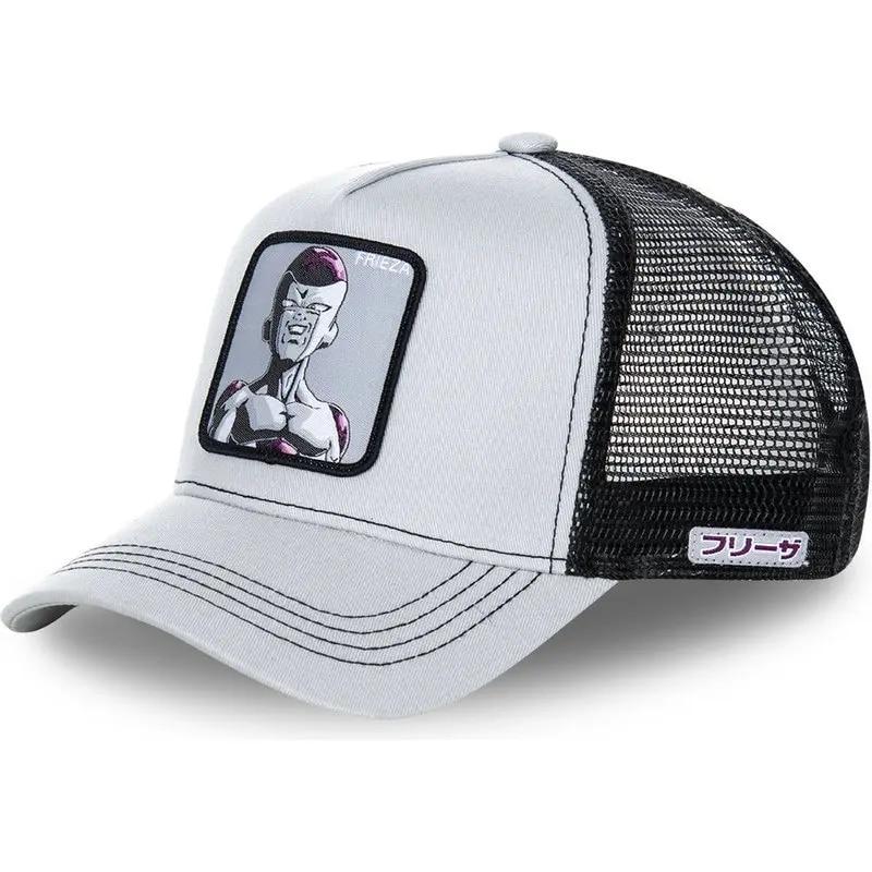Kuake Duan Nieuw merk Anime 62 Alle stijlen Snapback Cap Katoen Baseball Cap Mannen Vrouwen Hip Hop Vader Hoed Trucker Mesh Hoed FRIEZA GRAY