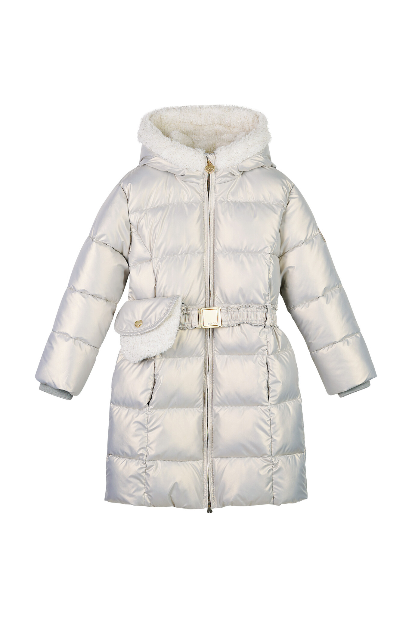 Le Chic winter winterjas meisjes - zilver - Bodhi - furry tas