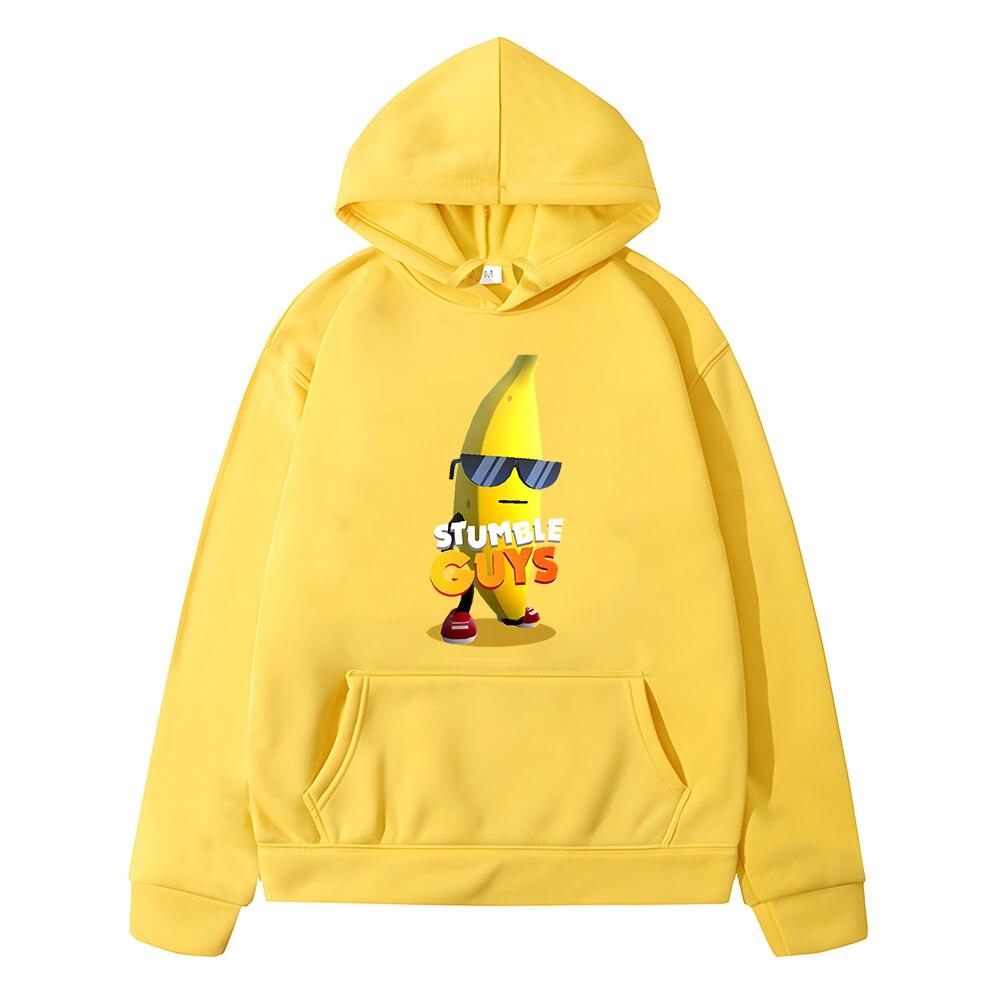Rice grain childrens clothing factory direct sales Stumble Guys Kinderen Hoodies Cartoon Banaan Anime hoodie Casual Fleece Sweatshirt y2k sudadera kinderkleding meisje jongen kleding 160 geel