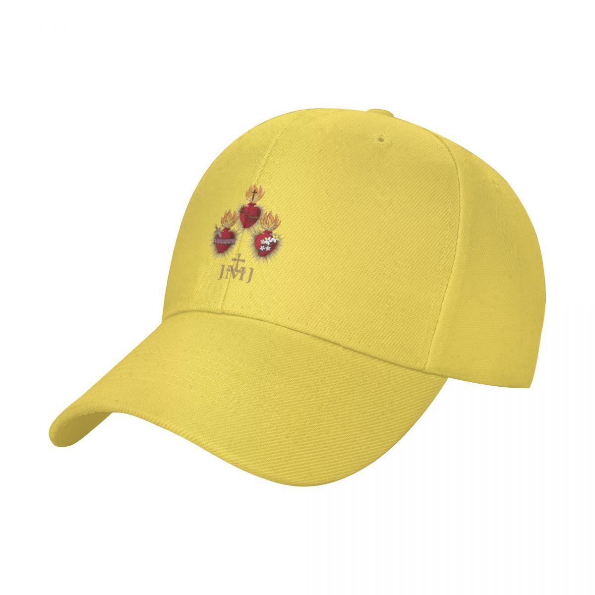 Floral CAP Heilig Hart van Jezus, Onbevlekt Hart van Maria, Kuis Hart van Sint. Joseph, Harten van de Heilige Familie JMJ Cap Baseball Cap