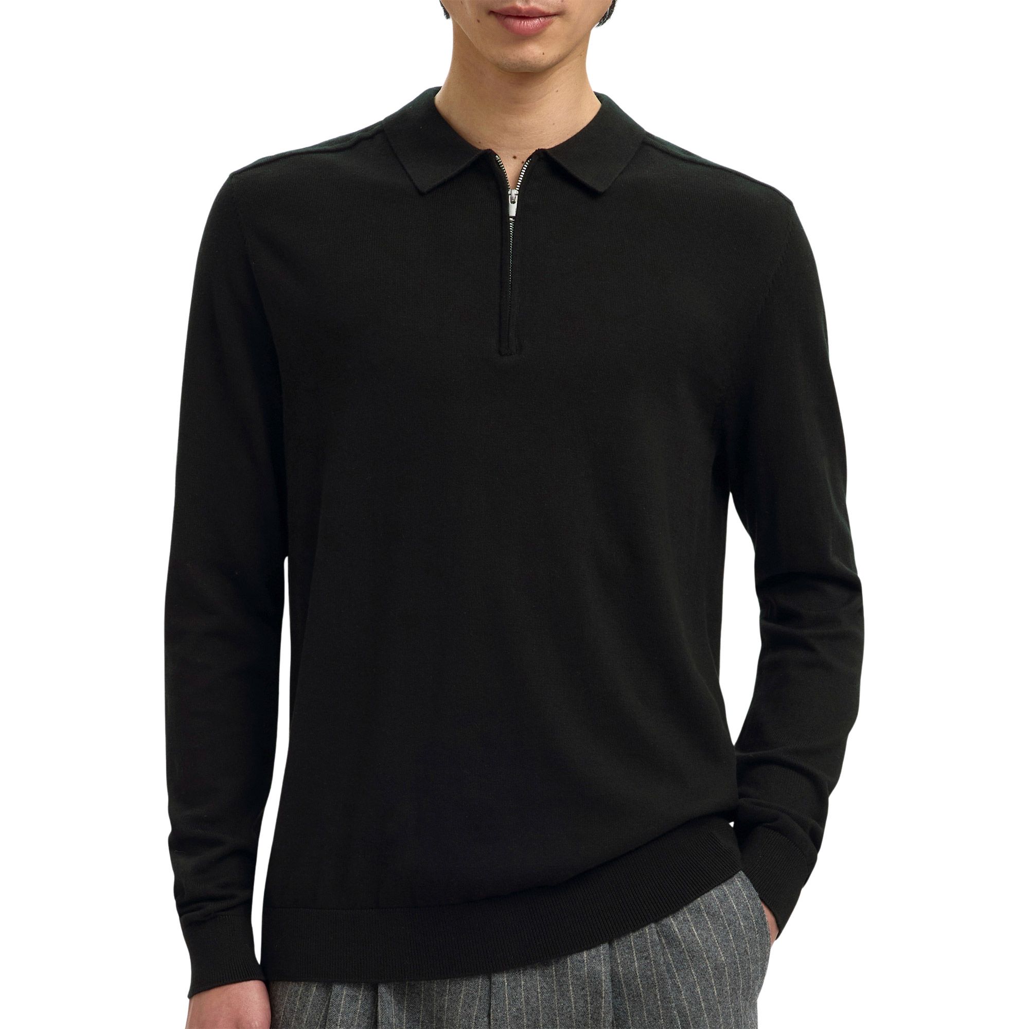 SELECTED HOMME Trui met polokraag SLHBERG LS HALF ZIP POLO NOOS