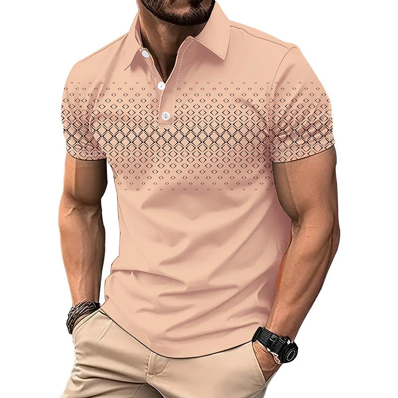 Haojun Heren Zomer Korte Mouw Mode Casual 3D Digitale Print Polo Shirt Heren Kleding Golf Polo Shirt Tops. M