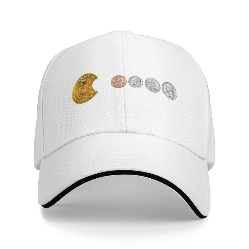 EUROLA Klassieke Bitcoin Snacks Baseball Cap Dames Unisex Op maat verstelbaar Unisex BTC Crypto Coins Dad Hat Outdoor Baseball Cap