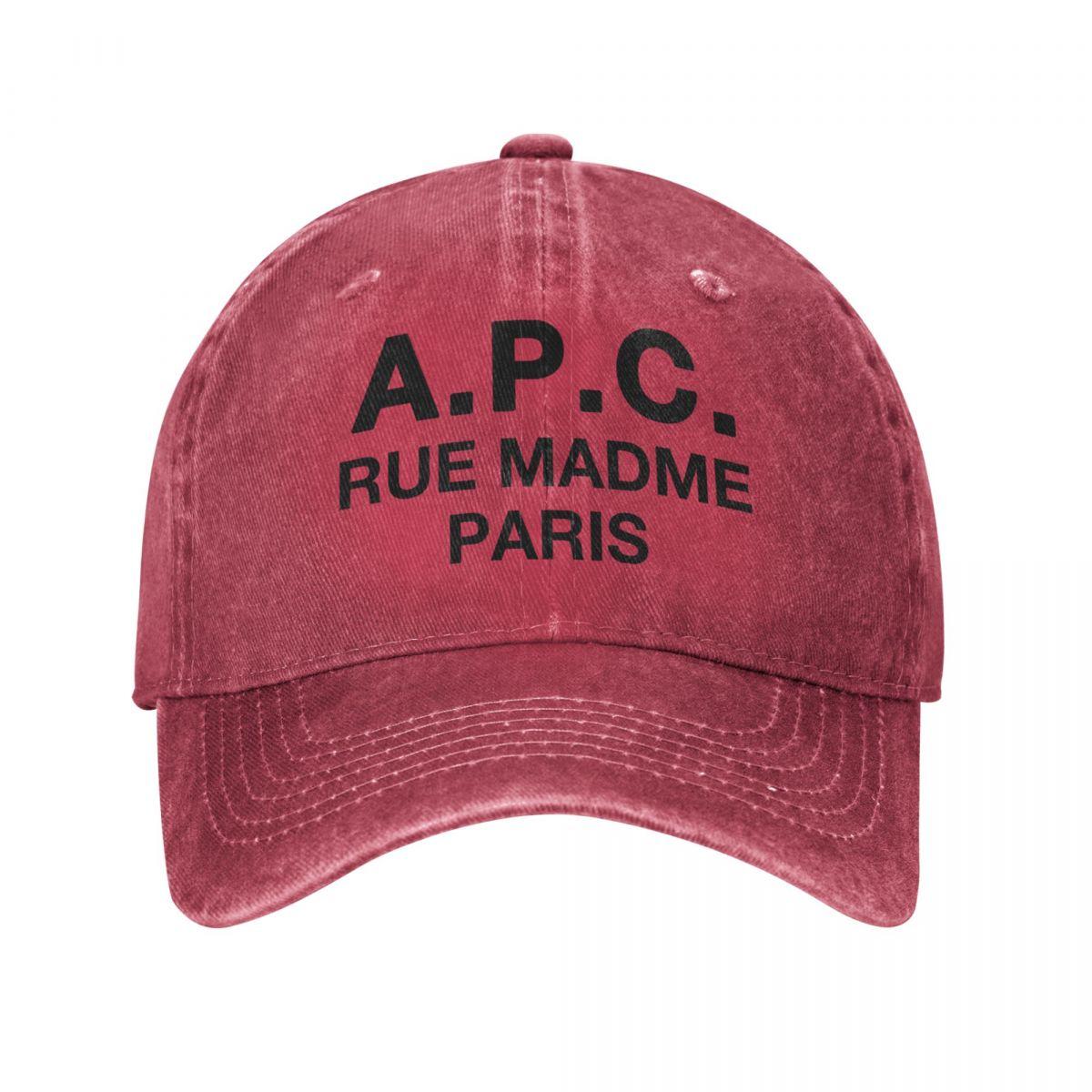 WHITE NOVA APC Brand Letter Printed Baseball Cap Outfit Retro Distressed Denim Washed Snapback Cap voor Unisex Vrouwen All Seasons Travel Hats One Size
