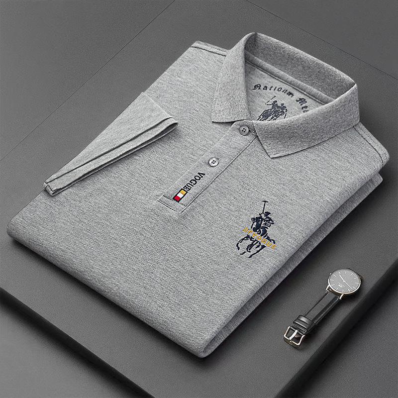 CHIC STUDIO Heren Losse Poloshirt Zomer Nieuwe Jeugd Casual Korte Mouw Effen Kleur Veelzijdig Top Heren T-shirt XXXXL