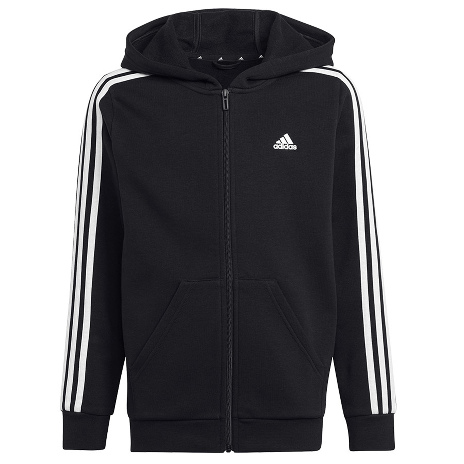 Adidas Childrens/kids 3 stripes full zip hoodie