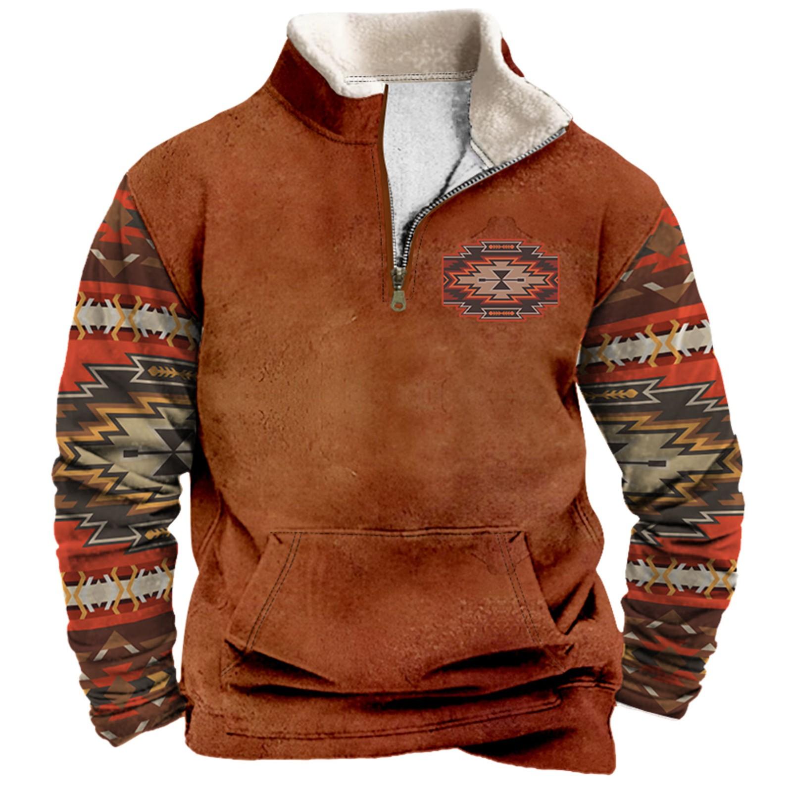 Sinking fish Lente en herfst herensweatshirt met staande kraag is outdoor casual truien tops XL lichtbruine kleur