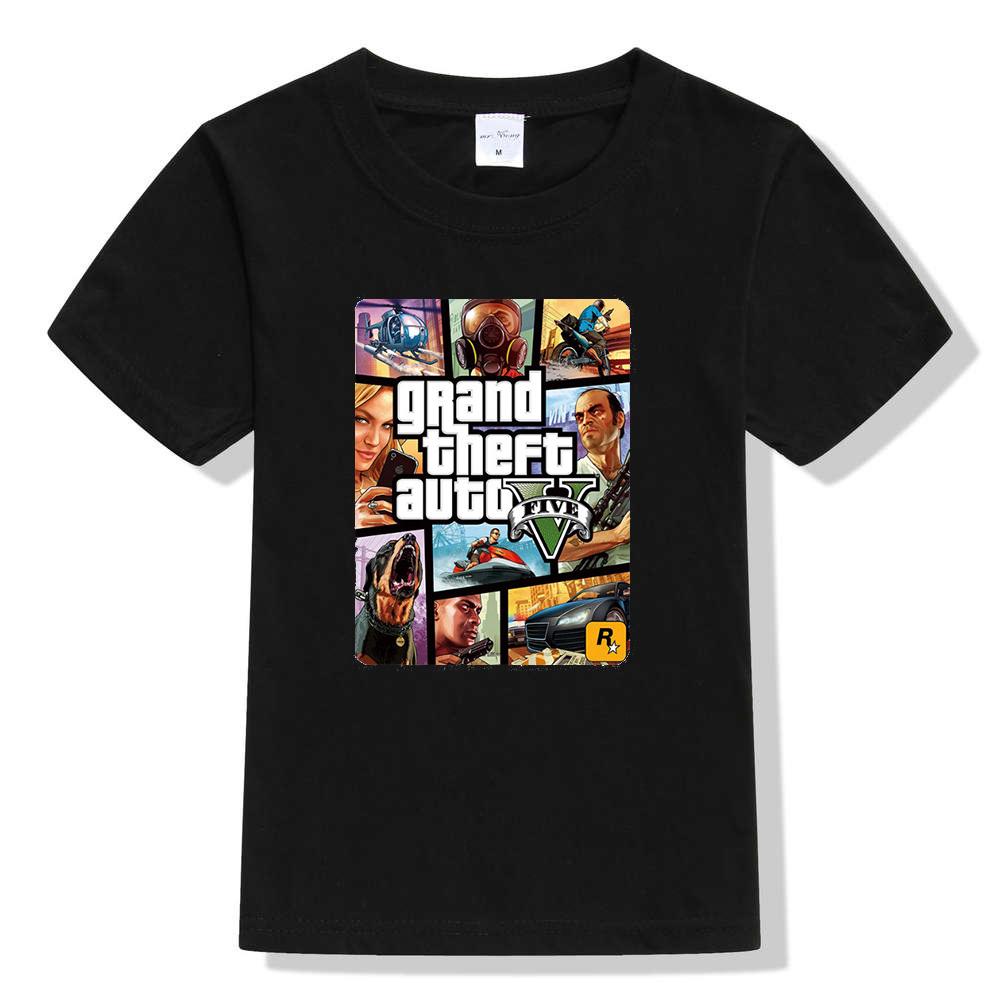 Jiangkao Zomer Kinderen Jongens Meisjes T-shirt 1 gta T-shirt gta Street Fight Lang met gta 5 kleding 8