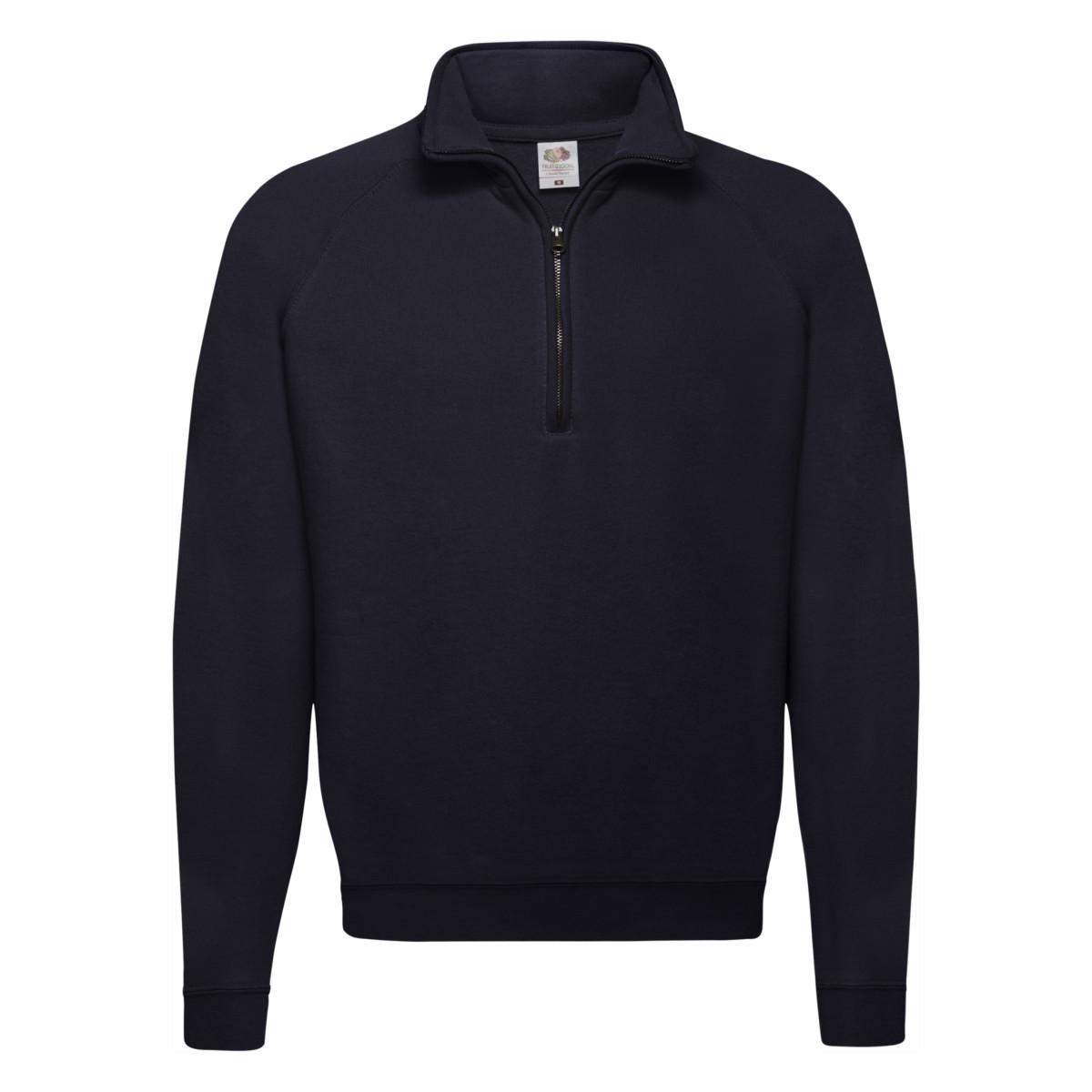 Fruit Of The Loom Mens Classic 80/20 Zip Neck Sweatshirt XXL marineblauwe kleur