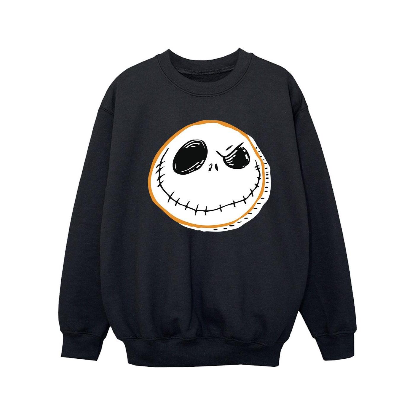 Disney Girls The Nightmare Before Christmas Jack Face Sweatshirt 12-13 zwart