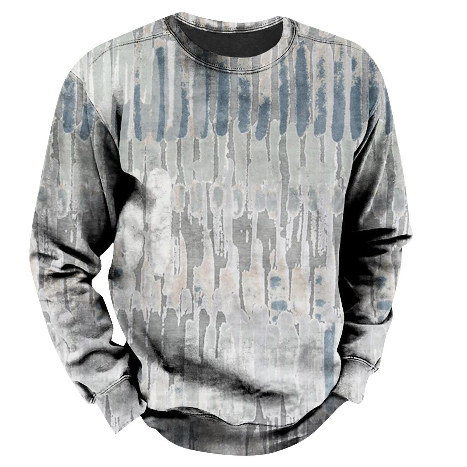 Constantine Heren sweatshirt met print, buiten, etnisch bedrukt, losse lange mouwen L Vloot