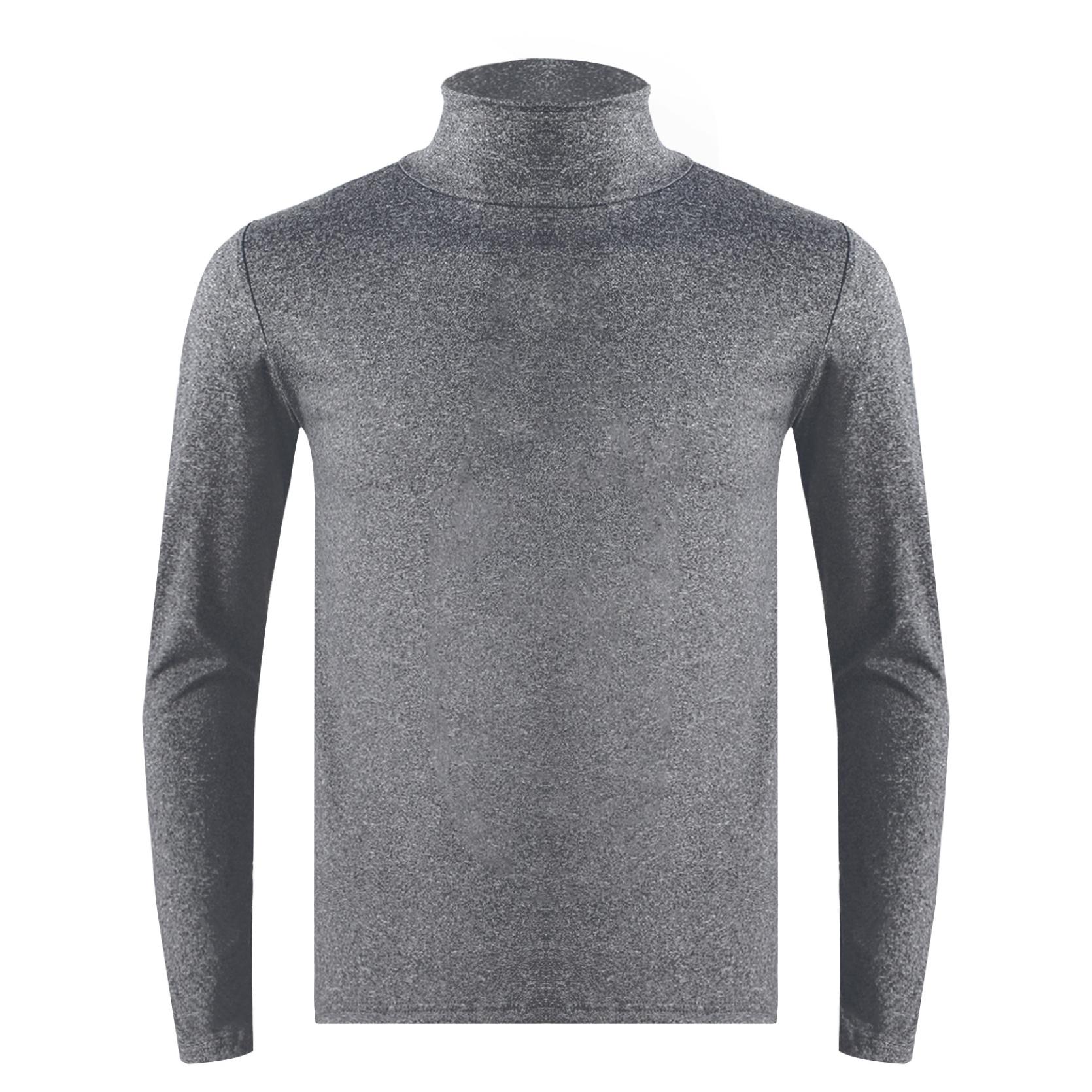 IEFiEL Heren coltrui, slim-fit trui met lange mouwen, casual trui met hoge kraag, tops, basic coltruien, slim-fit T-shirts 3XL donkergrijze kleur