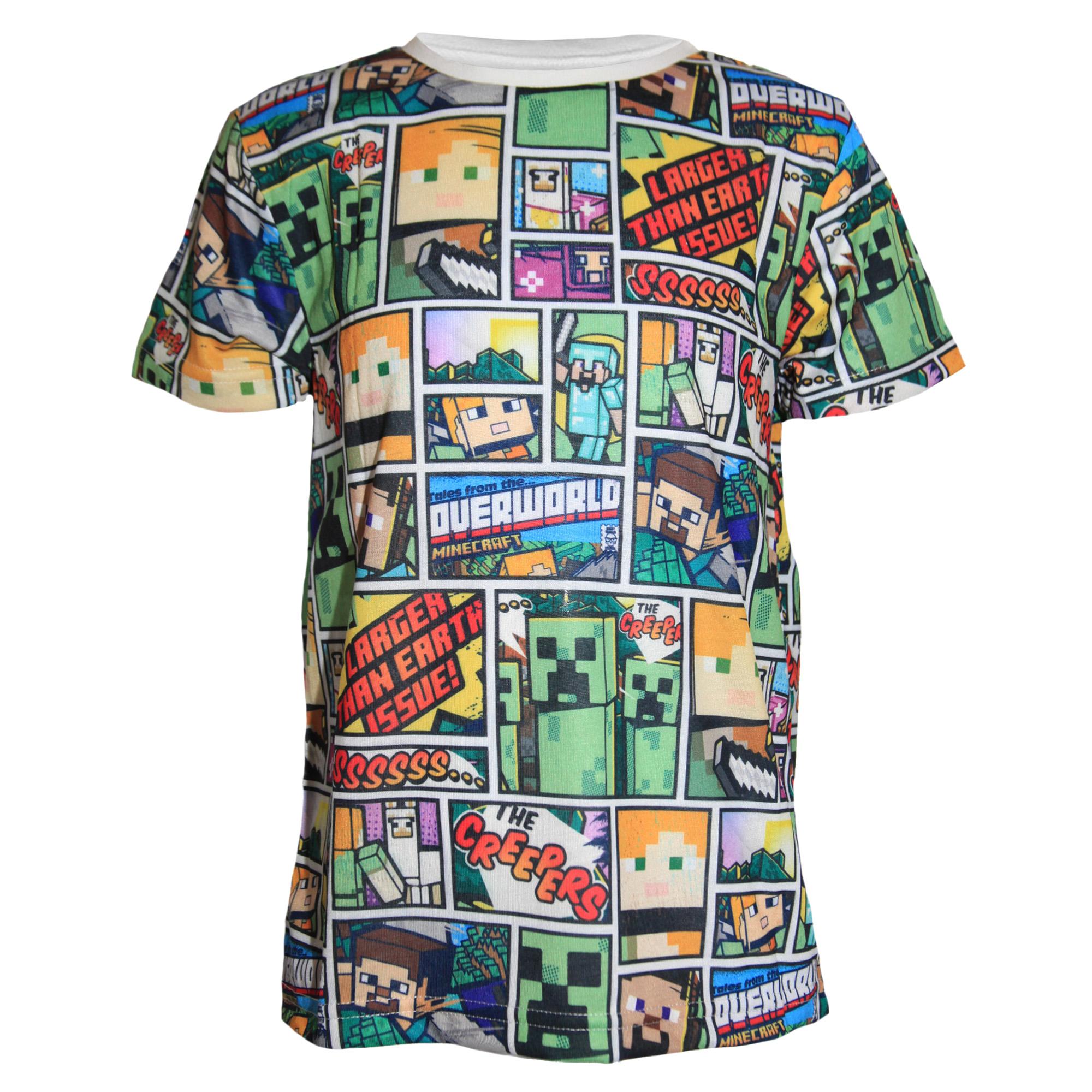 Minecraft Kinder/Kids Overworld T-shirt 13-14 zwart