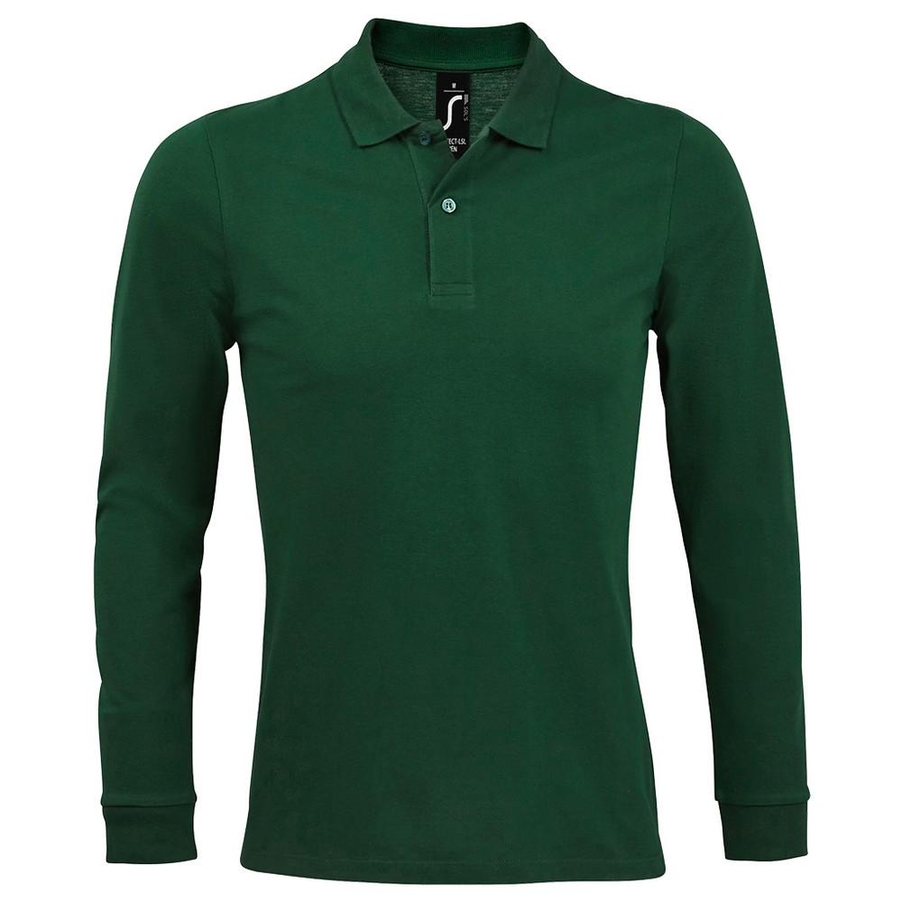 SOLS Heren perfect piqu-poloshirt met lange mouwen L