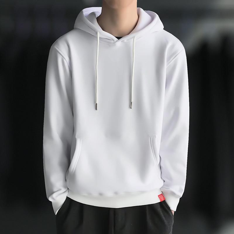 AI Supermarket Trendy sweatshirt met capuchon voor heren met fleecevoering - dikke pulloverjas voor herfst en winter, Koreaanse stijl XL