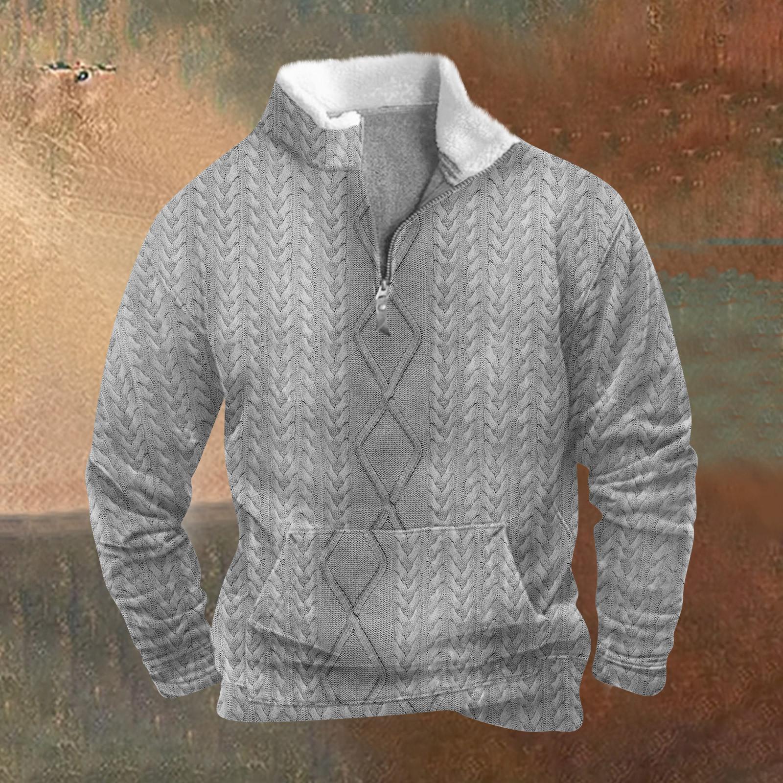 ZuiBaDuDu Lente en herfst herensweatshirt met staande kraag is outdoor casual truien tops XL