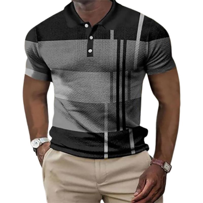 Haojun Zomer herenmode en casual poloshirt met korte mouwen XL