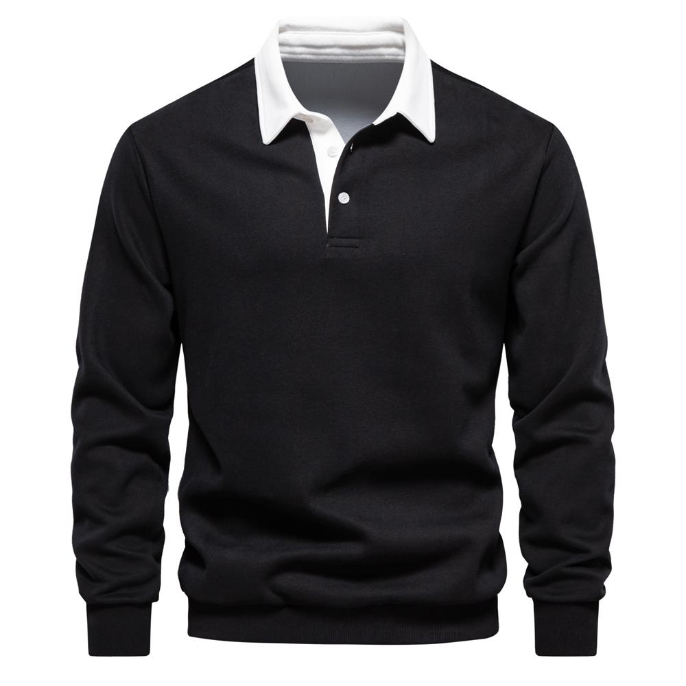 AIOPESON Men Fashion 2023 Nieuwe herfstmodeontwerp Polohals-sweatshirts voor heren Casual en sociale kleding Kwaliteit katoenen herensweatshirts L 75-85 kg