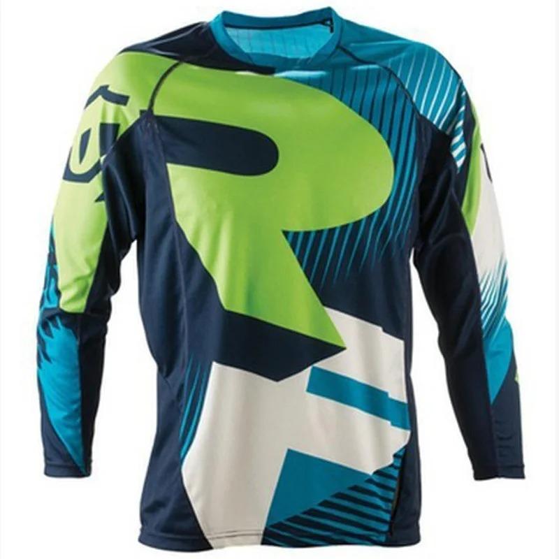 ETST 012 Downhill Truien Lange Mouw Heren T-shirt Mountainbike MTB T-shirts Offroad DH Motorfiets Motocross Sportkleding BMX Kleding 6XL
