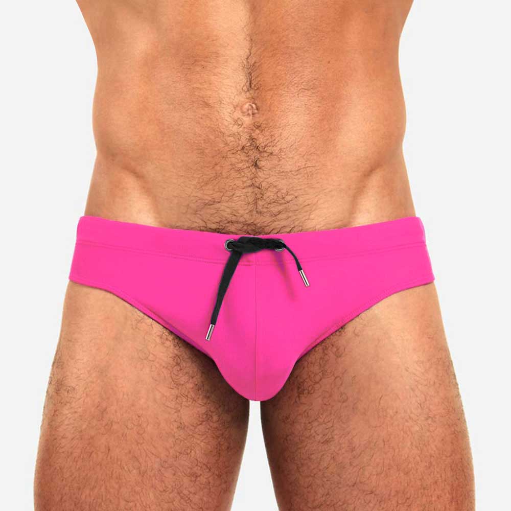 UXH Fashion Zwemslip voor heren, lage taille, grote maten, zomerstrandkleding M roze