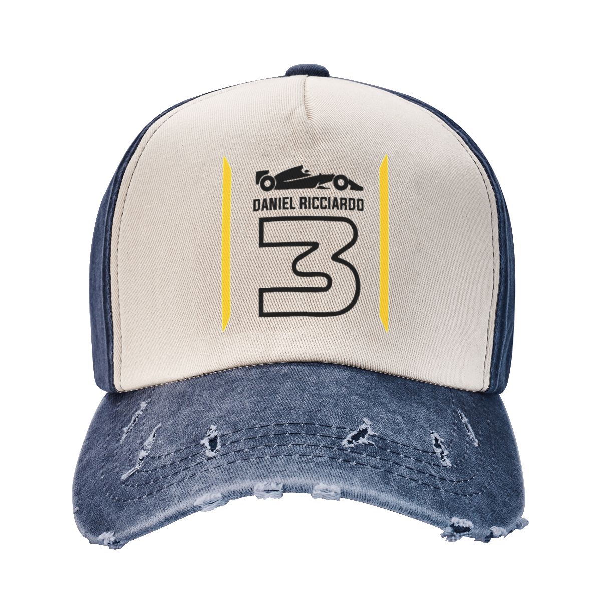 NOmo Home F1 Daniel Ricciardo Baseball Cap Verstelbare Gewassen Vintage Katoenen Denim Distressed Hoed voor Dames Unisex Adjustable