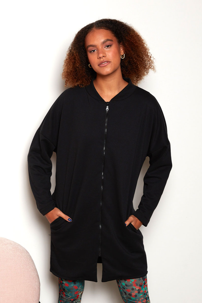 Widda Damen vegan Sweatmantel Mono Schwarz