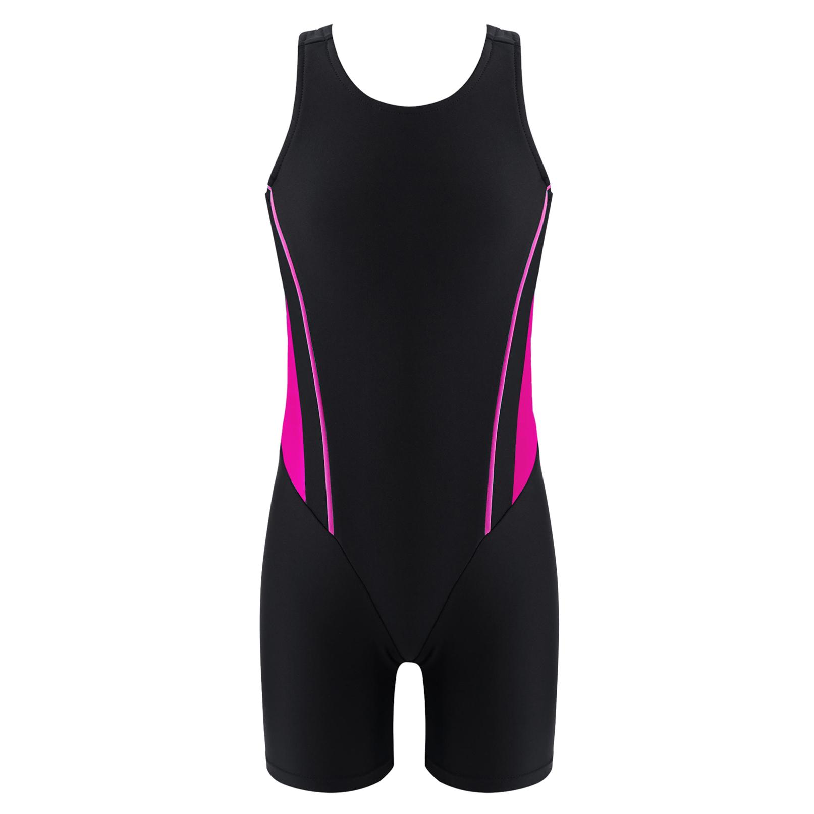 Tiaobug Kinderen meisjes Seeveless badpak Rashguard eendelig wetsuit UV-bescherming badmode surfen strandkleding jumpsuit bodysuit 15-16 Years