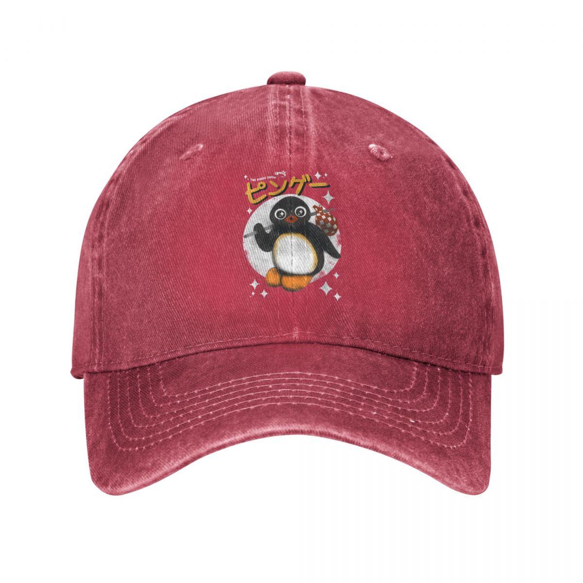 Kiki Cap Vintage The Pingu Show Baseball Cap voor Unisex Vrouwen Versleten Katoenen Snapback Hoed Pinguïn Cartoon Outdoor Reis Caps Hoed One Size