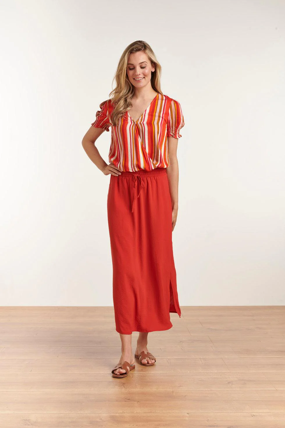 Smashed Lemon 23048-743 midi damesrok met zijsplit |