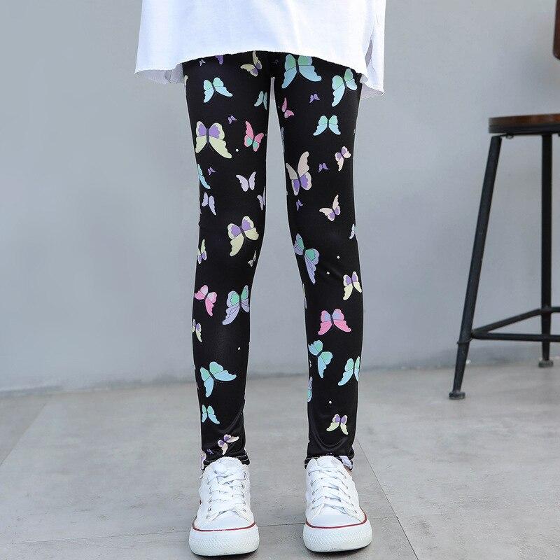 PenGo Studio 2T -12T meisjesleggings lente en herfst dunne kinderstretch bedrukte broek Koreaanse kinderbroek zomerkleding 110 zwart